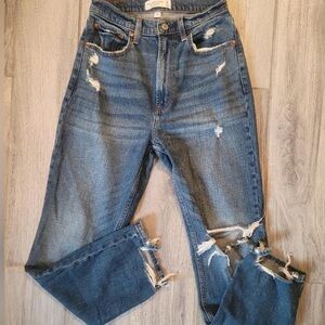 Abercrombie High Rise Straight Leg Jeans